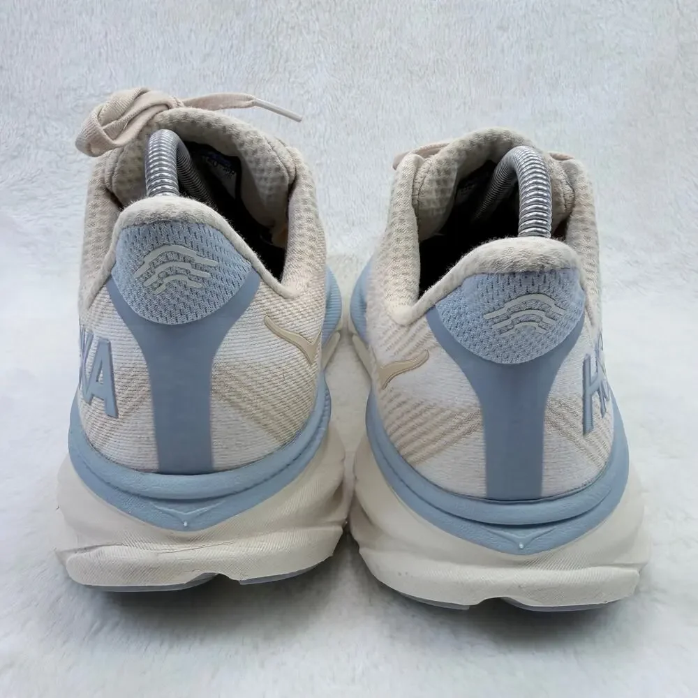 HOKA Clifton 9 Womens Running Shoes Oak Alabaster Oat Milk Size 9 Cushion Shoe